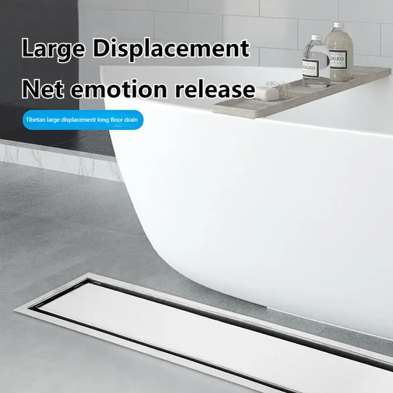 Smart Floor Drain Stainless 304 30CM 60CM Filter Samping Got Tile Insert Anti Banjir dan Serangga Emas Hitam 1