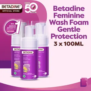 BETADINE FOAM GENTLE PROTECTION Pembersih Kewanitaan 100ml Triple Pack Feminine