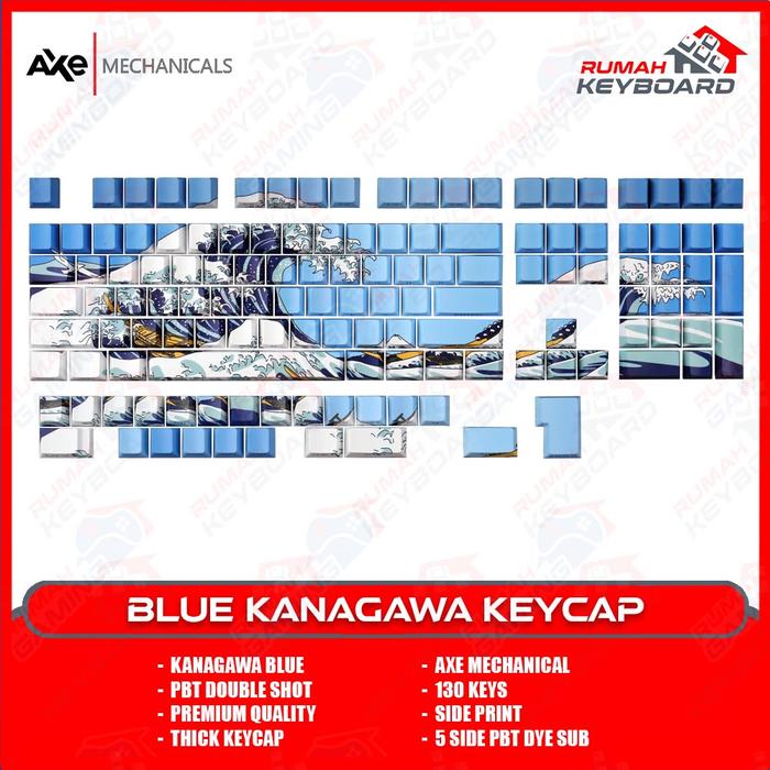 Jual BLUE KANAGAWA V2 - AXE MECHANICALS - Side Print - Cherry - PBT ...