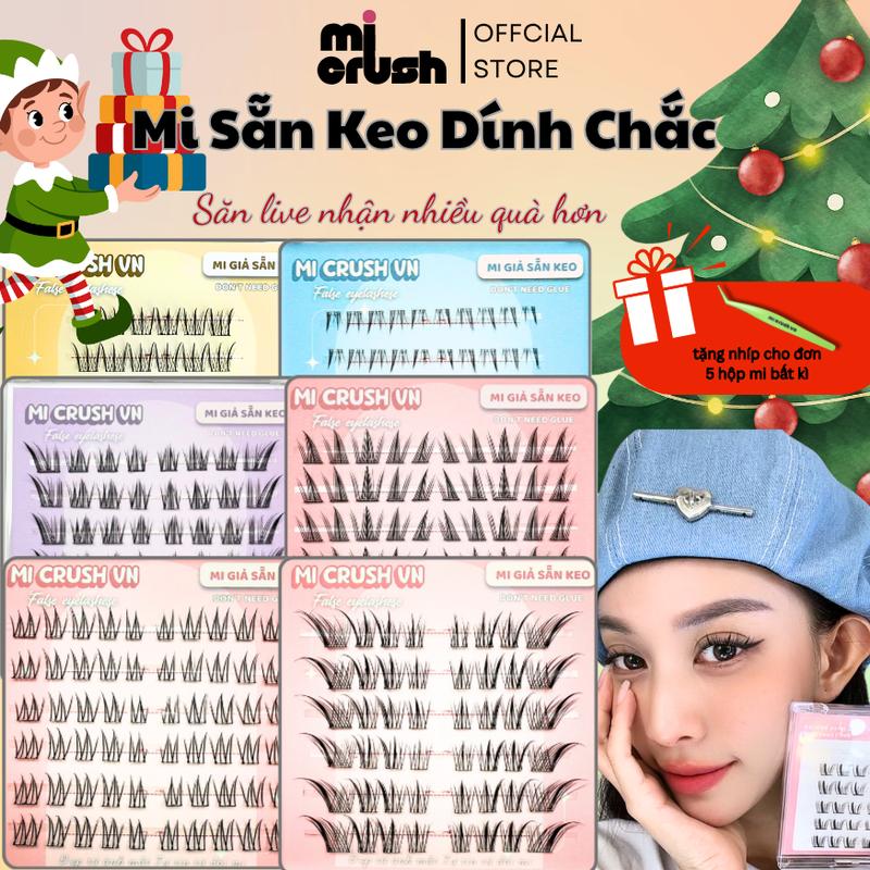  Mi Sẵn Keo Dính Chắc -Mi Crush  VN Mi Cụm Loại Mềm Chất Lượng Cao Cấp Phong Cách Đa Dạng Dán Nhanh Đi Học & Đi Chơi 