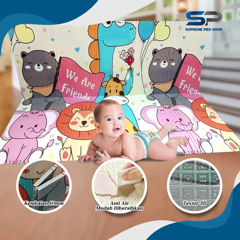 Supreme Pro Shop Playmate bayi karpet lipat playmat tikar bayi foam XPE 1cm-2cm-1.5cm 115*180cm/180*200cm Matras bayi playmat foam lipat luar ruangan Karpet Lipat untuk Berkemah 4