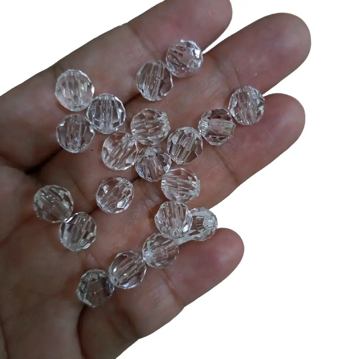 8mm Rough Clear Beads 50pcs per pack.  . .