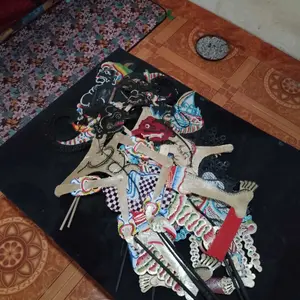 Arjuna 44cm Wayang Kulit Asli Murah Grid C Tangkai Bambu