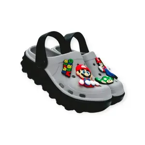 Sandal baim anak laki-laki sendal baim anak cowok tali belakang jibitz mario slip on double sol kekinian H26032