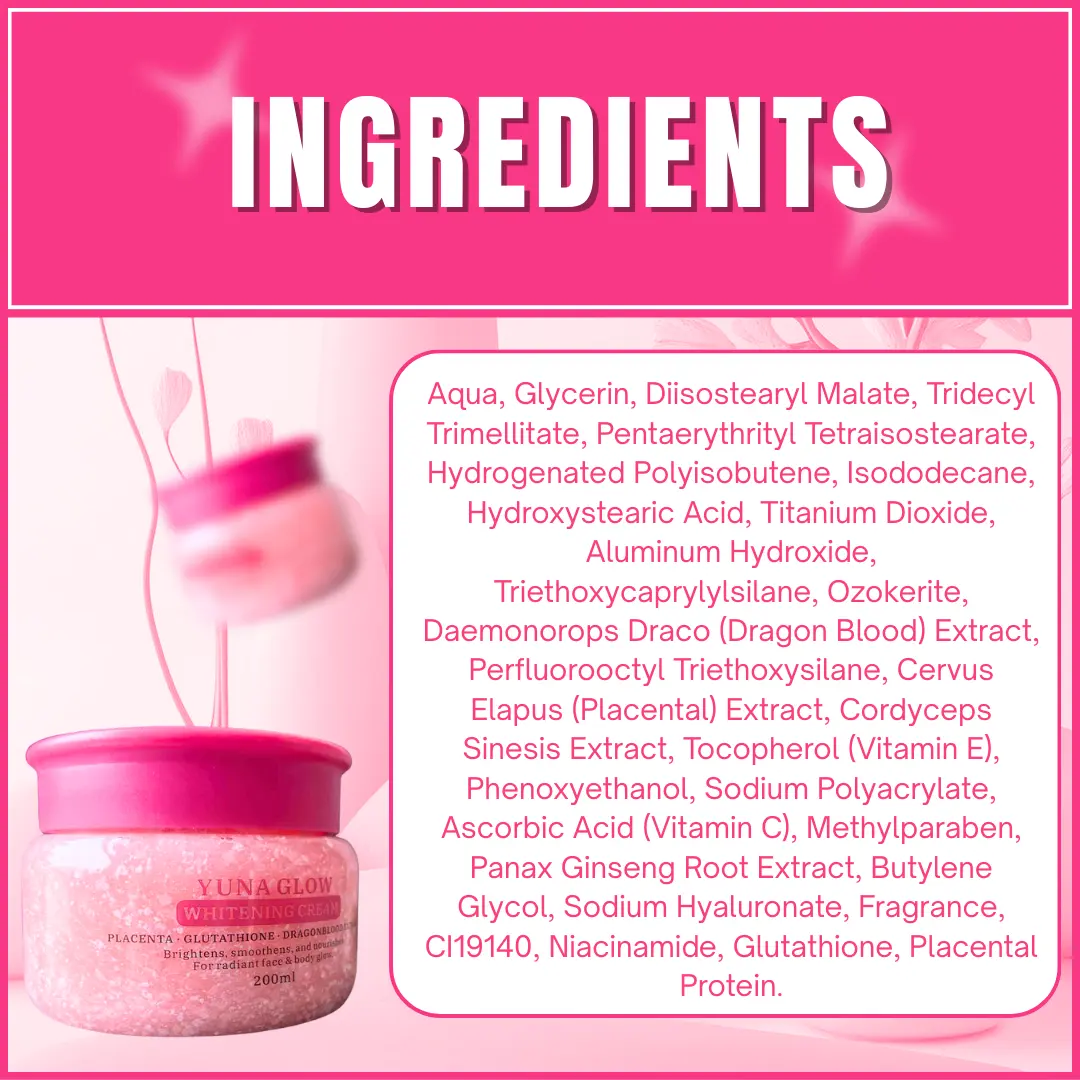 placenta glutathione cream Gracehill BMRS Yuna Glow Whitening Cream