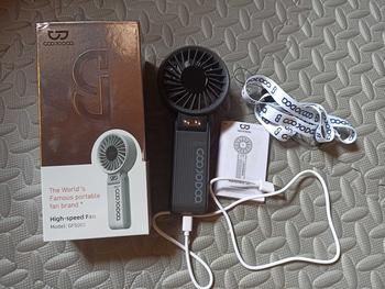 Product Review of GOOJODOQ GFS003 Folding Mini Fan 4000 MAH With Smart LED Screen Display 100 Level Speed - Kipas Mini from D**💕 0