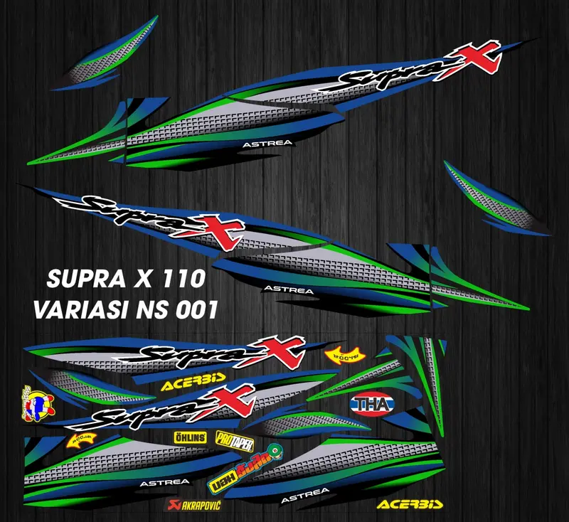 STIKER STRIPING DECAL MOTOR SUPRA X 110 TAHUN 2000-2004 NS O1 Motorcycle 3