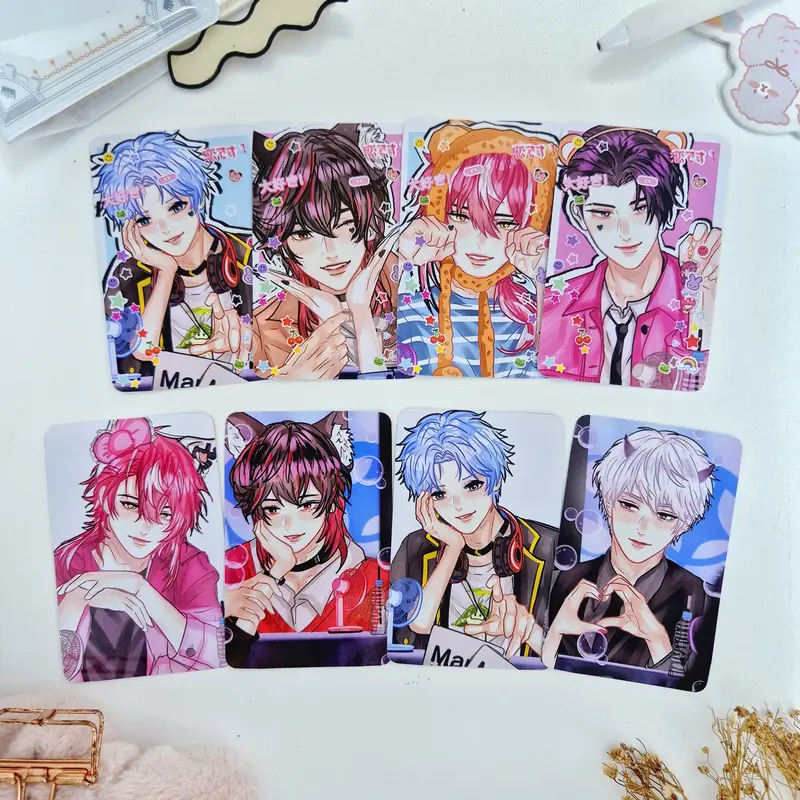 Vtuber Indonesia Fancon edition photocard by onintwin / art print / sol4ce / solace / harris caine / arion / gin / souta /  / kei zaki / krow / agil / shiroi 7
