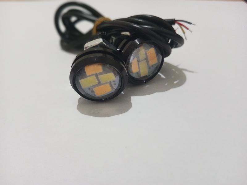2 PCS Lampu Led Mata Elang 2 warna 2in1 Lampu Sein Sen Motor Mobil Eagle Eyes Tidak Kedip 0