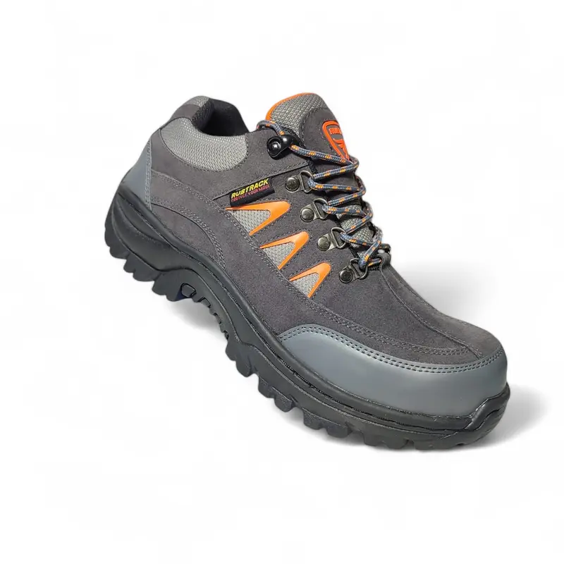 sepatu safety pria ujung besi double suede cream tan brown boots karet sepatu Kerja Shoes Hitam Black 5