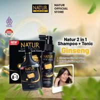 Gambar [PAKET 2 IN 1] NATUR Ginseng Shampoo 140ml & Hair Tonic 90ml - Paket Sampo Tonik Deep Conditioning Perawatan Rambut Rontok Anti Hair Fall dari Health and Beauty Solution Kota Tangerang 3 Tokopedia