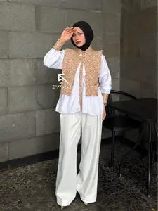 E Y S S K Y - Yoora Blouse Set Vest Series Flower Korean Style