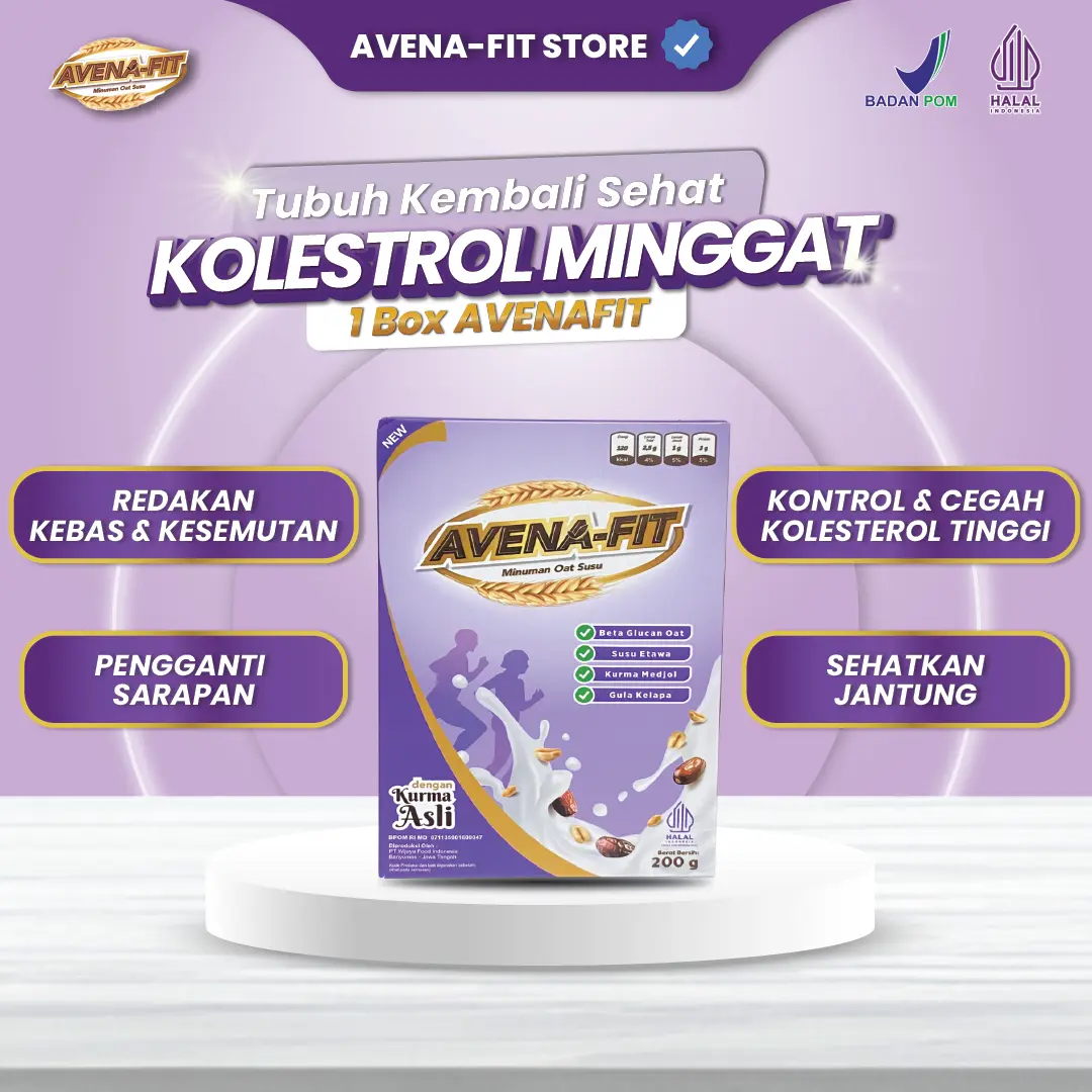 AVENAFIT Minuman Oat Susu Untuk Turunkan Kolesterol & Sarapan | 1 box, 200 gram | Food Oatmeal Cereal