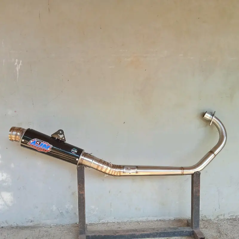 kenalpot racing AJM ORIGINAL tipe kompetisi p25 black leheran Roll Bending bahan full stenlish inlet50mm 4