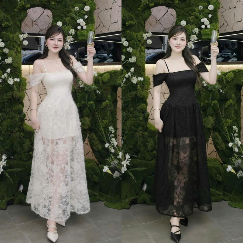 D857 TÁO ĐỎ BIGSIZE 55-90KG ĐẦM BIGSIZE ĐẦM TRỄ CAI 2 DÂY REN HOA DÁNG DÀI
