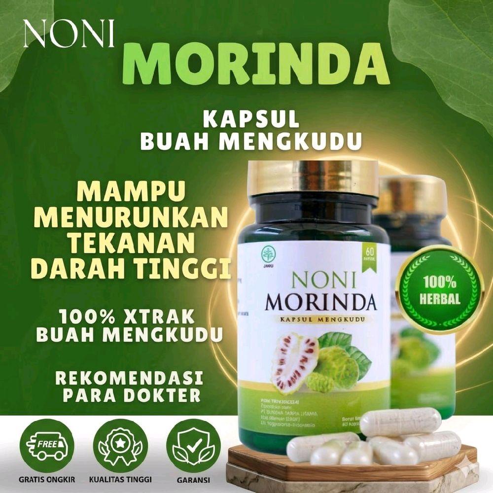 Kapsul Morinda, Extrak Buah Mengkudu isi 60 Kapsul untuk Menstabilkan Tekanan Darah, BPOM dan Hallal, Kapsul Darah Tinggi