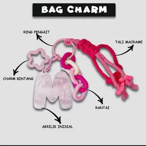 Gantungan Inisial gantungan tas Tumblr hp gantungan kunci Akrilik resin