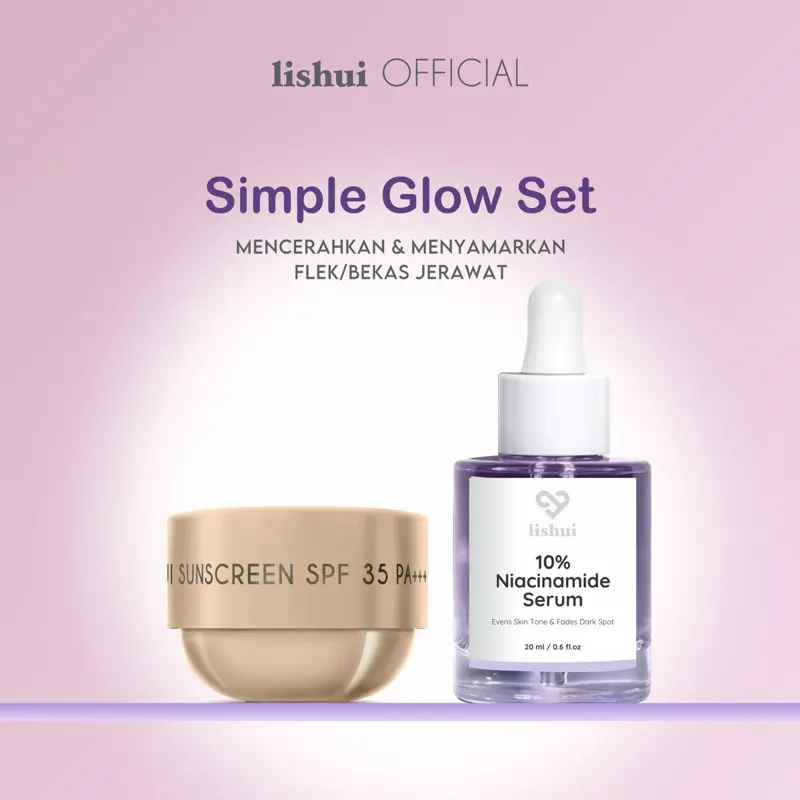 SIMPLE GLOW SET [SUNSCREEN + SERUM] | Paket Pencerah Penghilang Flek Bekas Jerawat 0