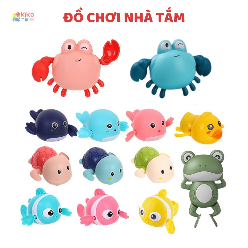 Đồ Chơi Nhà Tắm - Bể Bơi Vịt-Cá heo-cua Vặn Cót Rùa Thả Trong Nước giúp Bé thích thú hơn khi tắm Cho Bé