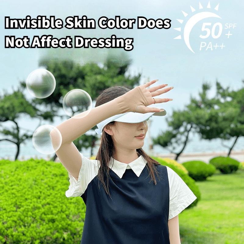 Product Introduction of Skin Tone Invisible Sun Protection Ice Sleeves For Outdoor Cycling Breathable And UV Resistant Sleeves 1