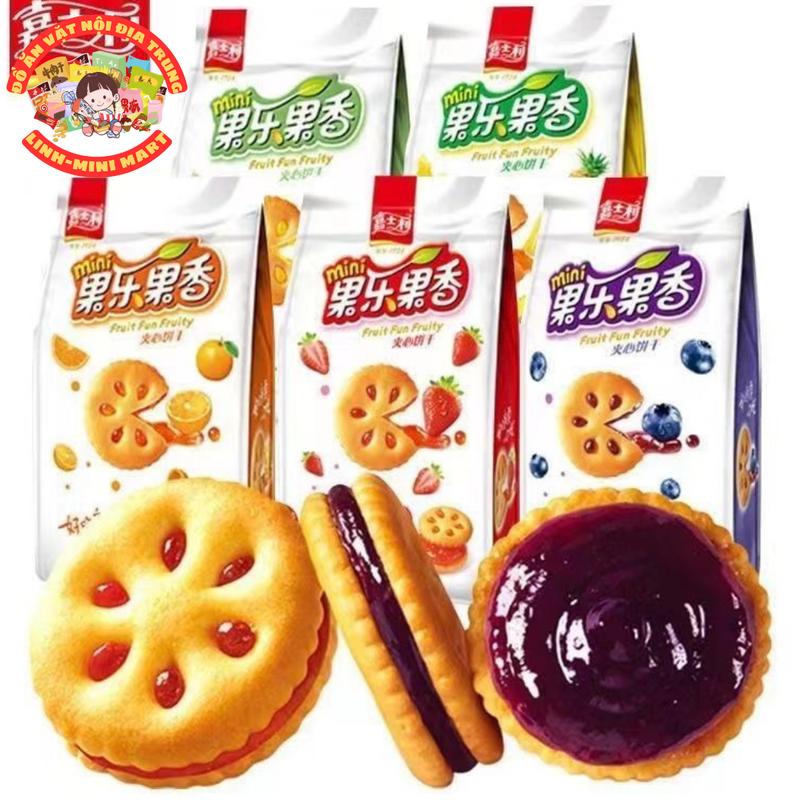 Bánh quy kẹp mứt hoa quả nhiều vị gói 85g Ăn Vặt