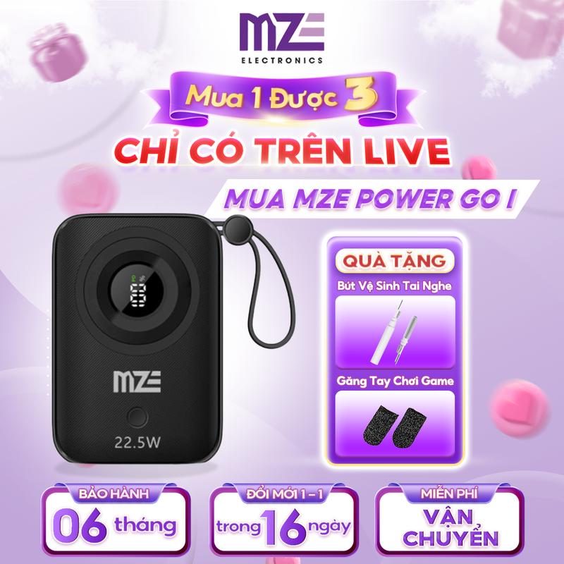 [TẶNG GĂNG TAY + BÚT VỆ SINH] Sạc dự phòng nhỏ gọn, mini MZE Power Plus Pro I BC01, kèm dây sạc nhanh lighting và type-c, dung lượng 10,000mAh, màn hình Led hiển thị phần trăm pin sạc dự phòng