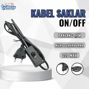 Kabel Buntung + Switch Saklar On Off 1,8 Meter Kabel Power Premium Tahan Lama Hitam 220V 2A