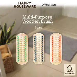 Happy Houseware Sikat Kayu Serbaguna 13x6 Ringan & Multi-Purpose untuk Keperluan Rumah Tangga