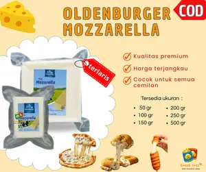 OLDENBURGER Mozzarella 250 gr Keju Mozarella Cheese Mulur Molor Melted Pizza Topping Isian Cireng Jagung tarik Nashville Potato cheese