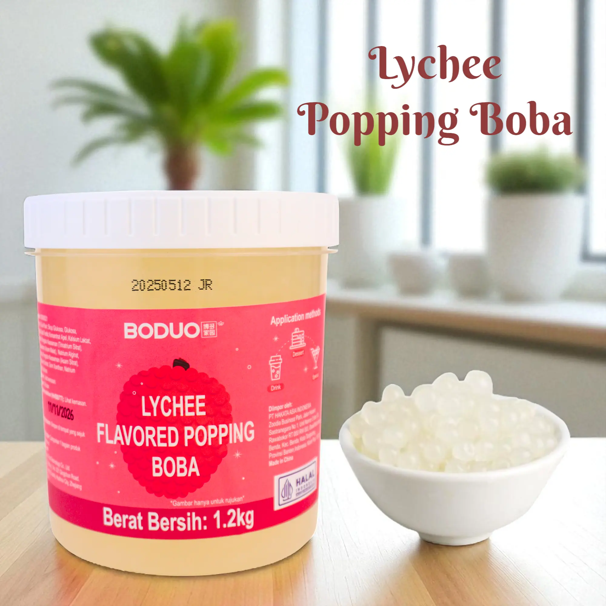 Boduo Popping Boba Meletus - 1,2 KG - Lychee, Strawberry, Mango, Yogurt, Passion, Green Apple, Blueberry
