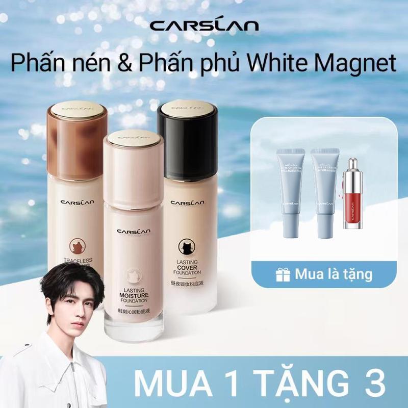 CFV Kem nền dạng lỏng lâu trôi Carslan,Bản nâng cấp kiềm dầu Cố định nền không xuống tông 30ml Mua 1 Tặng 3 son tint mini*1 màu ngẫu nhiên +Kem nâng tông mini 5g*2