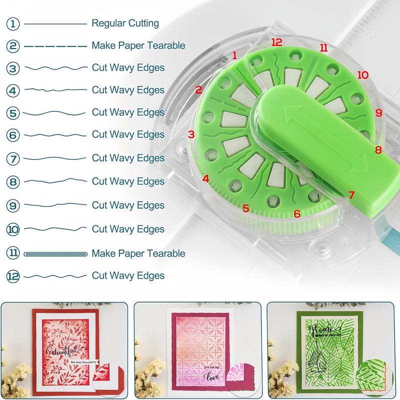 Jef Paper cutter 12-in-1 Paper trimmer 12 modes Rotation control Portable use Creative teaching tools Used for scrapbook paper-cut art DIY creation 5