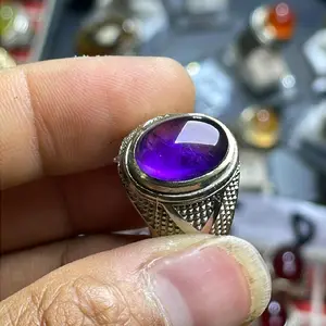 cincin permata  kecubung ametis