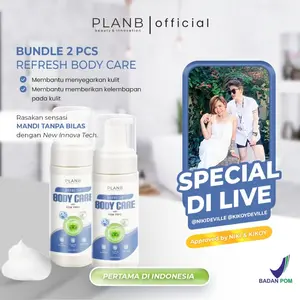 BUNDLE 2 PCS SPECIAL LIVE NIKIKIKOY - PLAN B REFRESH BODY CARE | SABUN MANDI TANPA AIR PERTAMA DI INDONESIA  | ANTI BAKTERI | ANTI JAMUR | BODY WASH With Aloevera