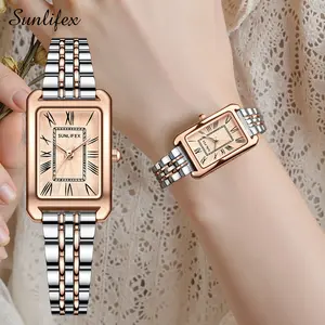 【003 Harga telah diganti, cepat beli】Sunlifex Jam Tangan Wanita Original Korea Mode Display Kuarsa Santai Jam Tangan Cewek Watches SL5999