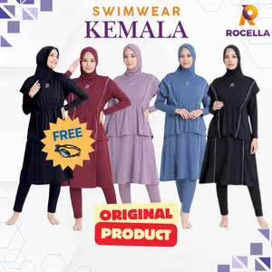 [BONUS KACAMATA RENANG] Rocella Swimwear Kemala Syar'i Muslimah Baju Renang Wanita Dewasa Anti Nyeplak