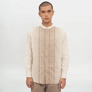 M231 Kemeja Pria Koko Panjang Cream 0863A