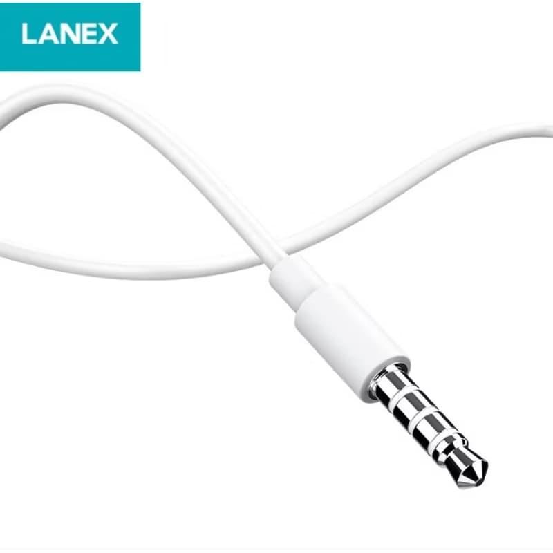 LANEX Earphone Kabel LE10 3.5mm Earbud Setengah Telinga Nyaman Putih 2