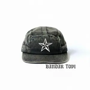 Promo!!! Topi 5 Panel Logo Bintang  Snapback HipHop Bahan Denim