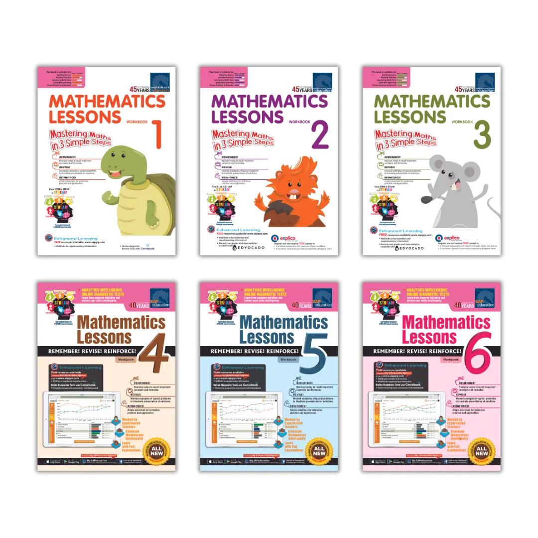 Mathematics Lessons Workbook 1-6 | Topical | Primary Mathematics School Assessment Books - SAP