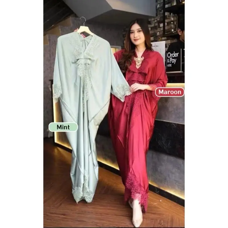Kaftan polos satin velvet premium Wanita- Kaftan pesta, kondangan 4
