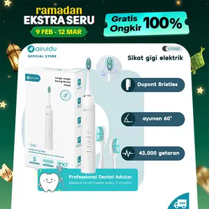 Airuidu Sikat gigi elektrik DYS05 Sweep vibration Kepala sikat Dupont Penyesuaian 5 kecepatan Pengingat perubahan zona 30 detik