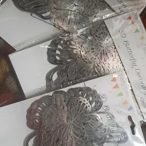 Hiasan Kupu Kupu 3D isi 12 / Hiasan Kupu Kupu Hologram / 3D Butterfly Decoration / Kupu Kupu Metalik