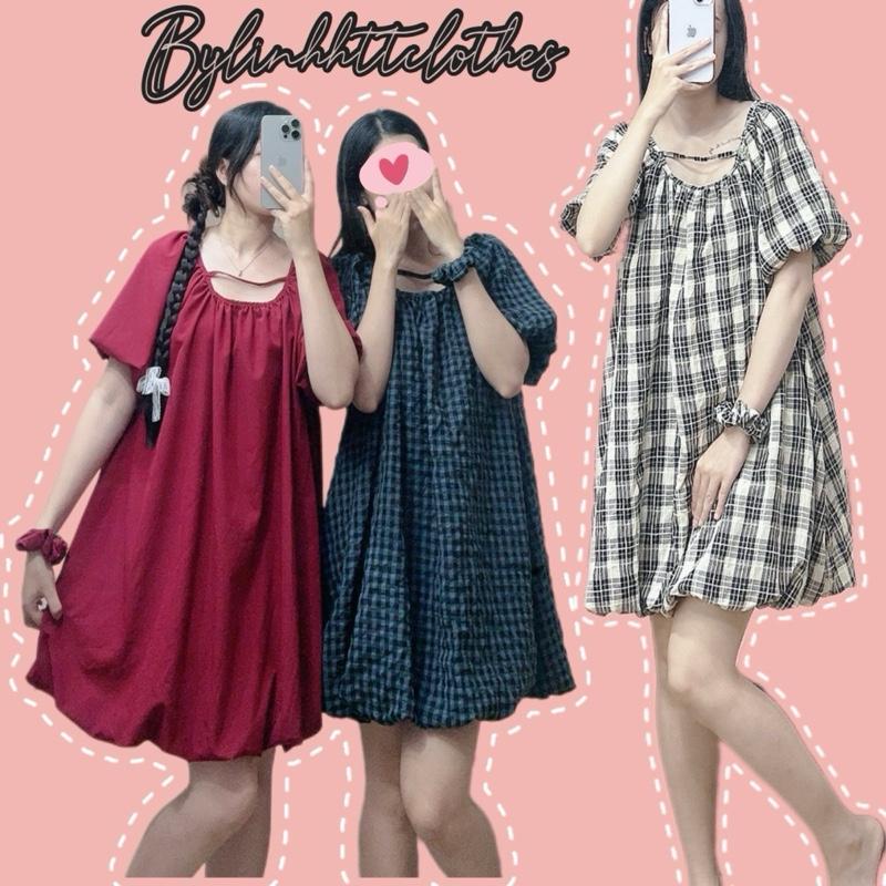 KÈM SCRUNCHIE- ĐẦM BABYDOLL BÍ 2 lớp dáng ngắn đũi mềm freesize