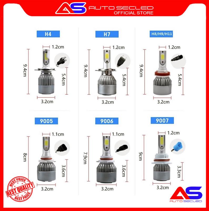 ORIGINALL LAMPU LED C6 MOBIL H4 H11 HEADLIGHT 36 WATT SUPERBRIGHT LAMPU UTAMA MOBIL | FOGLAMP MOBIL 4
