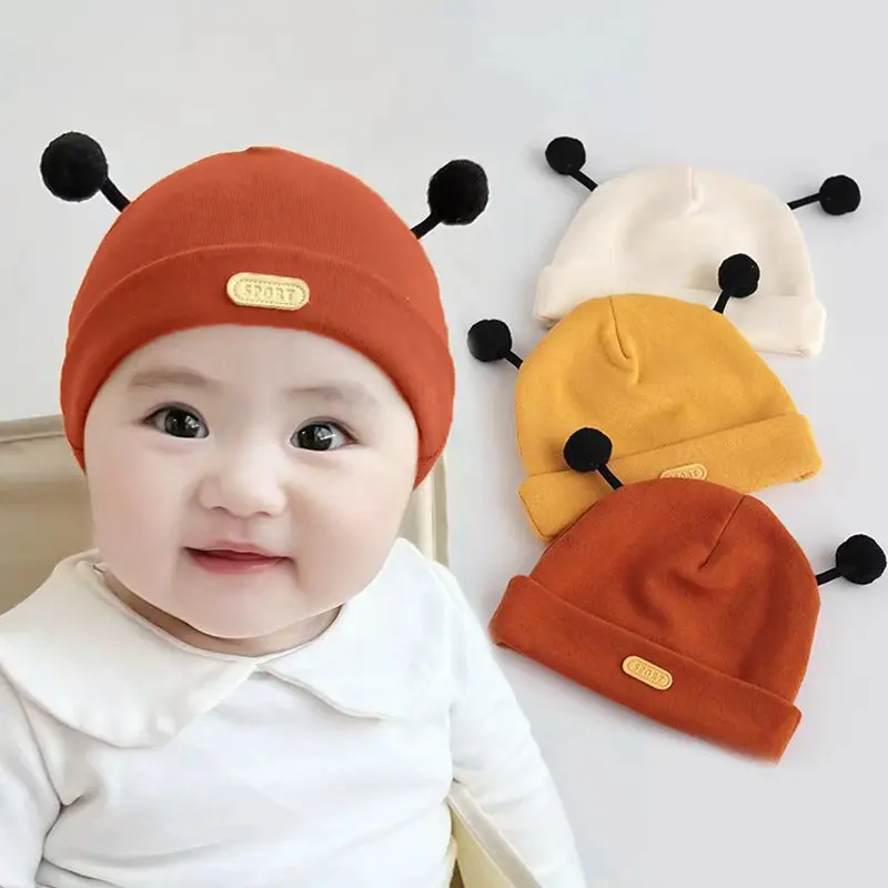 Mũ Hoạt Hình Dễ Thương Cho Trẻ Sơ Sinh, Mũ Cotton Mềm Màu Trơn Cho Trẻ Sơ Sinh, Bé Trai Và Bé Gái