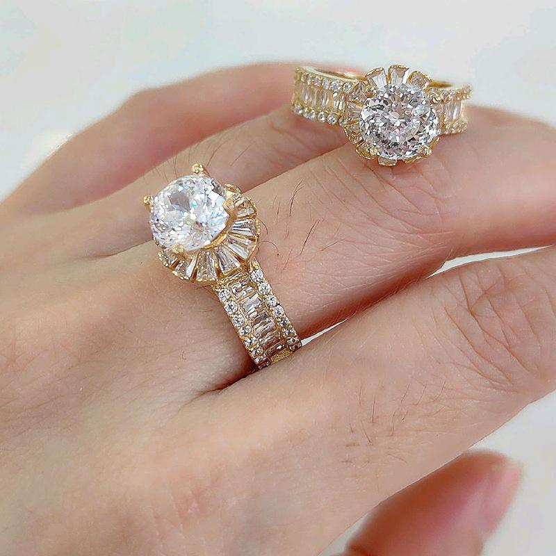 Nhẫn nữ nhỏ mặt tròn hoa cúc cao đồng đỏ không xi màu miền tây