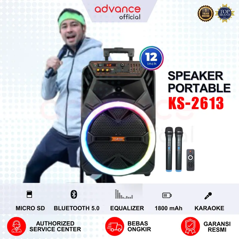 COD】Advance KS-2613 Speaker Portable 12
