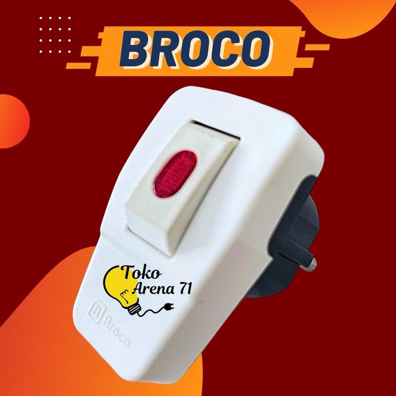 Steker Dengan Switch Lampu ON OFF BROCO / Steker Saklar BROCO / Colokan ...