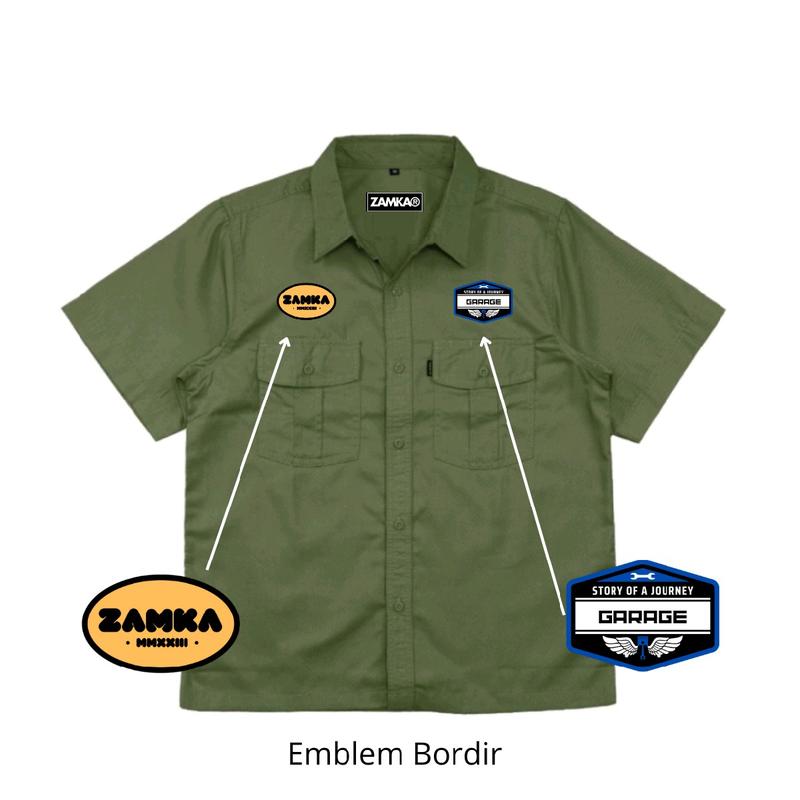 Kemeja workshirt engineering seris lengan pendek - Kemeja outdoor pria distro Bordir 3
